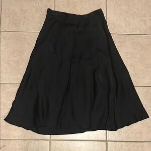 Elegant Black Satin Women's Skirt
